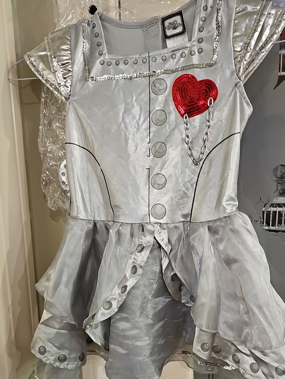 Silver 3t Girl Tin Man Kids Costume Dress Wizard Of OZ